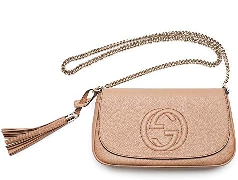 Gucci Soho Camelia Rose Beige Light Tan Leather shoulder bag New